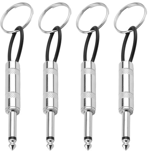 4pcs Guitar Plug Keychain for Marshall JCM800 Key Rack Hook, Key Holder, Key Holder Wall Mounted Wall Mount Key Storage, Anti-Lost Guitar Amp Plug Key Chain, Music Enthusiasts Music Lover Gifts