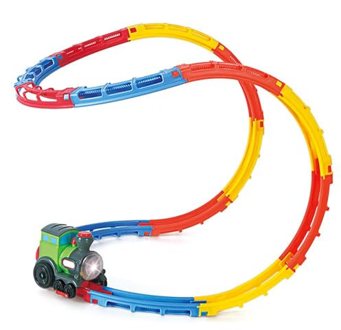 Spielzeugeisenbahn-Set, Lokomotivspielzeug mit Sound, farbenfrohes Schienenset, batteriebetrieben, Metall, 10,63 x 7,68 x 3,35 Zoll, ideal für und Mädchen zu Hause, in der Kindertagesstätte ode