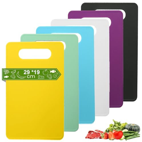6 Pezzi Set 29 * 19 cm Tagliere Plastica Da Cucina, Tagliere antibatterico,Tagliere Antiscivolo,Tagliere In Plastica,Taglieri Per Pane, Verdura, Verdura, Carne, Senza BPA, lavabili In lavastoviglie