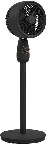 HOMCOM Pedestal Fan, Powerful Air Circulator, 12 Inch Floor Standing Fan with 3 Speed Settings, Oscillating Function for Bedroom, Home and Office, Black