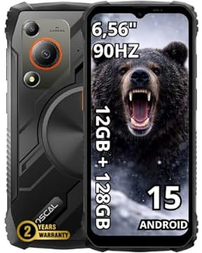 OSCAL Marine 1 Smartphone Rugged 5G, 12Go+128Go/2To TF, Batterie 10600 mAh, Téléphone Incassable IP68/IP69K & MIL-STD-810H, Écran 6,6″ FHD+, Caméra 16MP, Dual SIM/NFC/GPS, 2 Ans Garantie, Noir