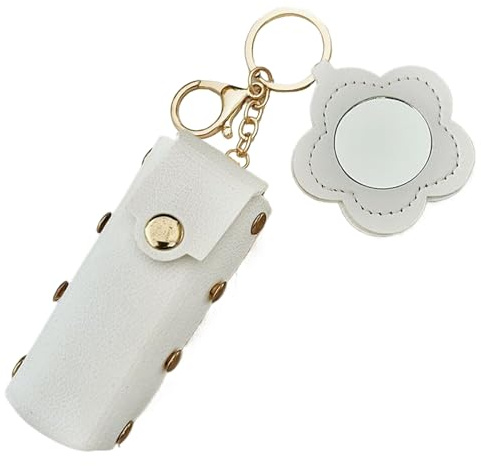 Porte-clé pour rouge à lèvres – Étui cosmétique en cuir synthétique, pochette de maquillage portable pour femmes et filles, sac à main de voyage, organiseur de clés de voiture, accessoire de mode