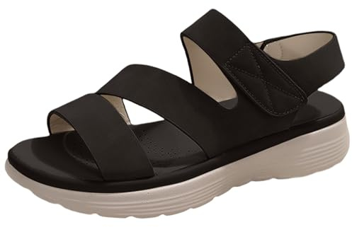 Cocila Sandalias Ortopédicas Mujer Verano Comodos Transpirables Plataforma Deportivas De Gruesa Y Para Mujer, Zapatos Casuales A La, Color Sólido, Con Agujeros, Talla Grande Bambas Altas