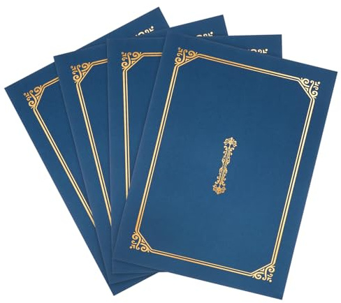 Artibetter Cartella Porta Certificati A4 Blu 4 Pezzi in Carta Elegante per Proteggere e Presentare Diplomi e Riconoscimenti a Casa in Ambienti Significativi