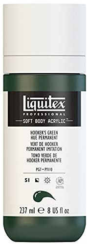 Liquitex 1923224 Professional Acrylfarbe Soft Body - Künstlerfarbe in cremiger deckender Konsistenz, hohe Pigmentierung, lichtecht & alterungsbeständig, 237ml Flasche - Hookers Grün Permanent Imit.