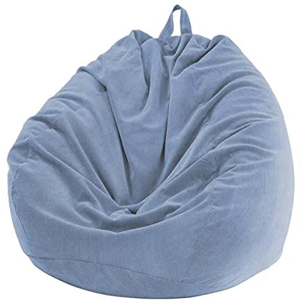 Chickwin - Funda de puf, Pera, sillón de Pera sin Relleno, para Exterior e Interior, relajación, Chaise Longue de salón, Dormitorio cojín (Azul Gris, 70 x 80 cm)