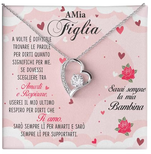 NONNA PROFESSIONISTA Collana Donna Figlia Nipote Amore Finitura in Oro, Argento Idee Regali per lei Compleanno Natale - Cofanetto con DEDICA incluso (Finitura Oro Bianco 14k)