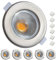 Wondlumi 6er LED Einbaustrahler Dimmbar 10W Set Flach 33mm LED Spots 230V Rund Gebürstet Edelstahl Deckenspots 2700K Warmweiß 850LM für Küche