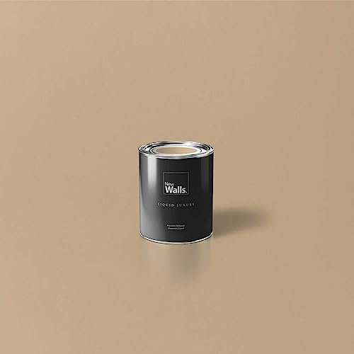 New Walls Premium Peinture murale Beige Cappuccino Liquid Luxury Peinture émulsion d'intérieur - 1 L