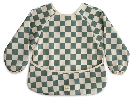 mushie Babero con Mangas Bebé Manga Larga | Baberos con Mangas Impermeables Bebé | Ajuste Ajustable para 6-24 Meses | Color: Olive