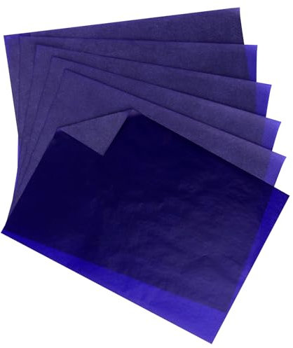 Mozeat Lens 50 Blatt Transferpapier A4 Abpauspapier Blau Graphitpapier 21 x 29,7 cm Kohlepapier Pauspapier Blaupapier zum Durchschreiben Pausch Papier Durchschlagpapier für Holz Leinwand Keramik