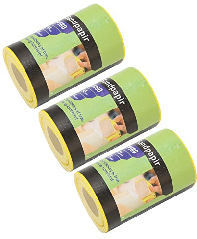 ViaGasaFamido Rotolo di Carta Vetrata a Grana 180, Allumina Ceramica, Strumento di Lucidatura Flessibile per Mobili, Compensato, Pelle, Plastica