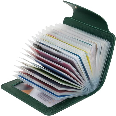 IHIGOGOFA Tarjeteros para Tarjetas de Credito Mujer y Hombre - 40 Ranuras para Tarjetas 2 Ventana de Identificación