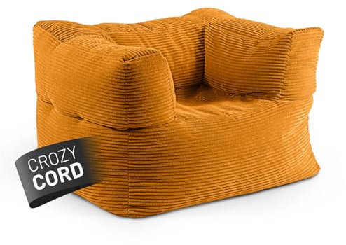 Lumaland Modular Sessel - Cord-Reihe | Indoor Sitzsack mit Softer Struktur, ideal Modulen | Bean Bag für Wohnzimmer & Co. - 96x72x70 cm