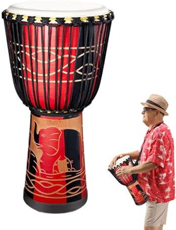 Ranley Afrikanska trummor för barn, Bongo Hand Drums - Flerfärgad 8- handtrumma med handsnideri, slagverksinstrument för musikverktyg, konstnärlig musikdekoration