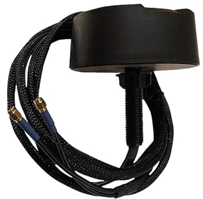 Wifi.se 5G Takantenn Husbil Husvagn 8 dBi IP68 Omni 4 Kablar | MIMO för 2G/3G/4G/5G, 2 LTE + 2 WiFi-kablar, 13 cm diameter x 5 cm höjd, -40°C till +85°C, 80 mm kapbar skruv