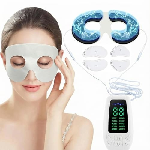 Eye Massager Electric Anti Aging,Face Massager,EMS Micro-Current Relieve Swollen Eyes,Smooth Fine Lines,Relax Eye muscle,Stimulate Skin Firming Energy,Anti-Wrinkle Eyes Device with 10 Modes