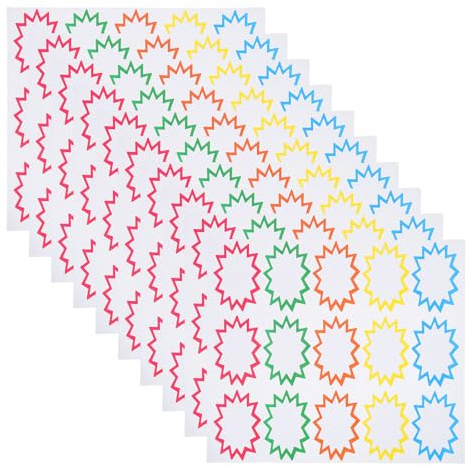 Homoyoyo Etiquetas de Precio Adhesivas Lisas para Escritura a Mano, 30 Hojas 15 Pegatinas por Hoja, Tarjetas de Señalización para Tiendas, Etiquetas de Marcado para Carteles y Tableros