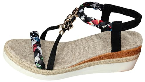 Espadrilles för kvinnor med kilklack romerska sandaler Slingback damsandaler platåsandaler damer sommar sandaletter fiskmun sommarskor för mors dag