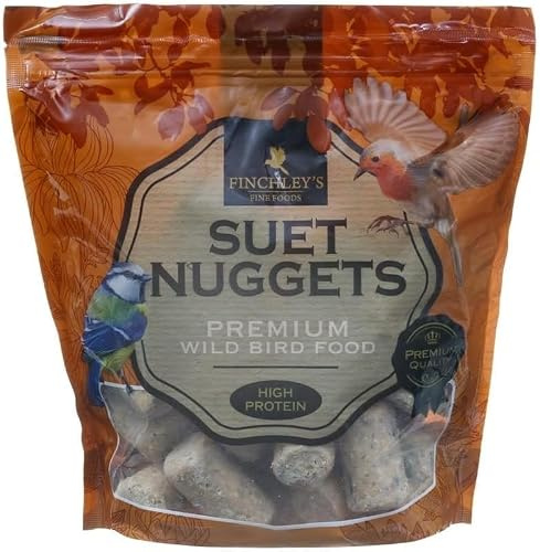 Finchley's Suet Nuggets Wild Bird Food 1kg with Mealworms | High Energy Suet Bird Food | Premium Garden Bird Feed for Robins, Blackbirds, Tits & Sparrows | Year-Round Bird Treats