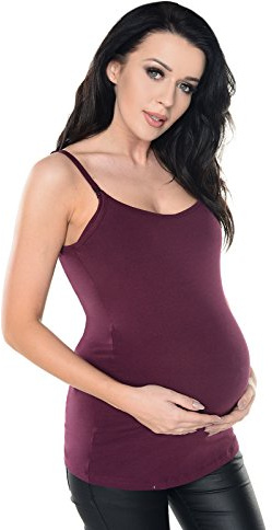 Purpless Maternity Pregnancy Nursing Cami Drop Down Clips Bust Support Camisole Vest Top Pregnant Breastfeeding Women 8028 (14, Plum)