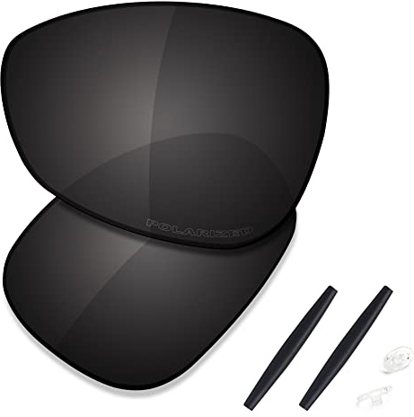 SAUCER Lenti di ricambio premium e kit in gomma per Oakley Crosshair 1.0 (2005) | protezione UV400, antigraffio, vestibilità precisa, Carbon Black Polarizzato, Taglia unica