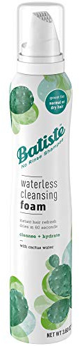 Batiste Waterless Cleansing Foam Cleanse and Hydrate with Cactus Water, 3.60 OZ, White