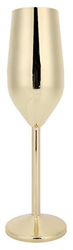Tyenaza Elegant Golden Champagne Flutes - 220ML Classic Champagne Flutes for Celebrations & Everyday Use (Dishwasher Safe)