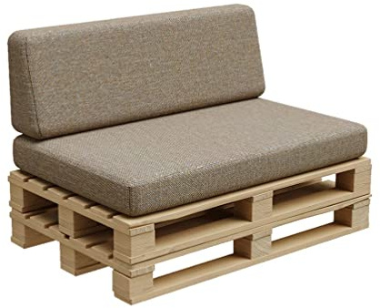Gutekissen, cuscini in pallet, cuscini in pallet, cuscini da giardino, sovrapposizioni in pallet, divano, cuscini, imbottiture Indoor Outdoor PFBG (Set (120x80 + 120x35), Beige)