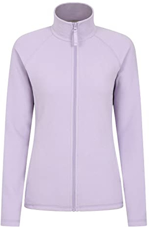 Mountain Warehouse Raso Womens Fleece - Soft Touch Ladies Sweater Top with Full Zip, Microfleece - Best for Daily Use, Outdoors & Travelling Lilac Women's Size 18
