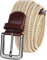LOVMEAD Elastischer Gürtel Stretchgürtel Geflochten Herren Damen Wert Stück, Golf Stoffgürtel Flechtgürtel Dehnbarer (1 Stück -Beige, 125cm/42’’-46’’ für Taillengröße)