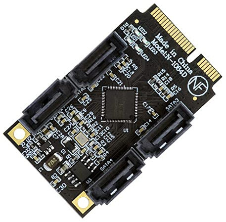 xiwai Mini-PCI-Express PCI-E auf SATA 3.0 Erweiterungskarte, 4-Port-Adapter-Konverter 6 Gbit/s Festplatte für SSD