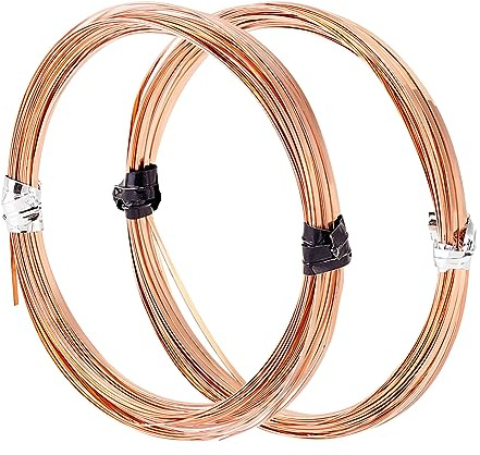 BENECREAT Filo di Rame Piatto da 12 m, Filo per Gioielleria Largo 1 mm, Filo di Rame per Gioielli, Filo di Rame Piatto per Rivestimento di Gioielli Fai da Te, Filo di Rame Piatto per Artigiani