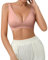 SHARICCA Nahtloser BH Damen Ohne Bügel V-Ausschnitt Bralette Damen BHS Haltungskorrektur Bequem und Weich Bustier Seamless Push up Tshirt Soft(BierPink-1P03-S)