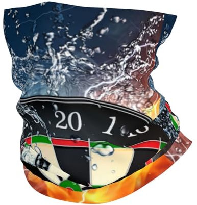UV Neck Gaiter, Headband Neck Warmer Face Cover Tube Half Face Mask Scarf Balaclava,Dart Board Target Ice Fire