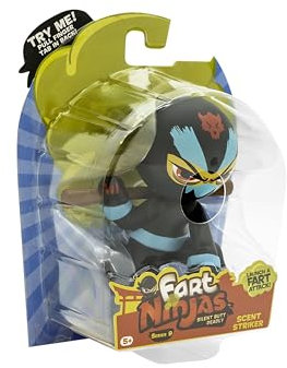 Fart Ninja | Figurines de Collection Scent Striker Series 9 | 10 bruits de Pets d’Un réalisme hilarant | 5 Ans et + Cadeaux et Jouets 8 à Collectionner, Noir