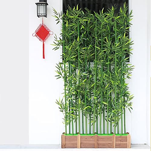 CVERTHAF Separador de Ambientes Bambú Artificial, Plantas de Simulación de Decoración de Paisaje para Terraza de Patio, Partición de Pantalla Independiente - Librería de Cafés, Verde (Color : 1m, Siz