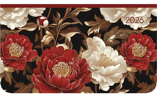 Alpha Edition - Ladytimer Pad Pattern 2026 – Calendario tascabile 15,6 × 9 cm in formato orizzontale con panoramica settimanale e area note, elegante calendario a libro e agenda per scuola, lavoro e