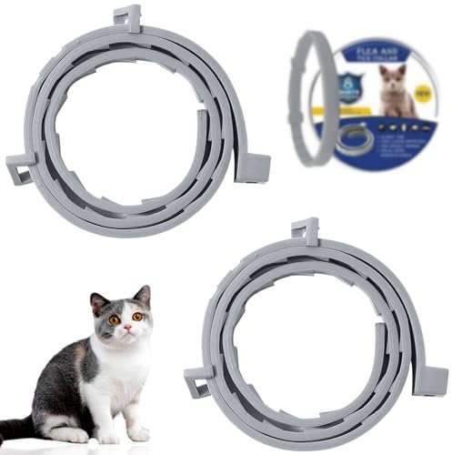 2 Stück Katzenhalsbänder,Sichere,wasserdichte und Einstellbare Katzenhalsbänder,Enthält Natürliche Ätherische Öle,Geeignet für Kätzchen Über 7 Wochen(39 cm)