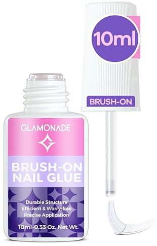 Glamonade Nail Glue Extra Strong: Tips Acrylics False Nail Adhesive for Applying Artificial Nail Tips Manicure Nail Glue for Nail Repair Easy to Dip Long Lasting 10ml