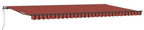 vidaXL Auvent Rétractable Orange et Marron 600 × 300 cm, Auvent rétractable Moderne et Ajustable pour Jardin et terrasse, Protection UV, résistant aux intempéries, élégant