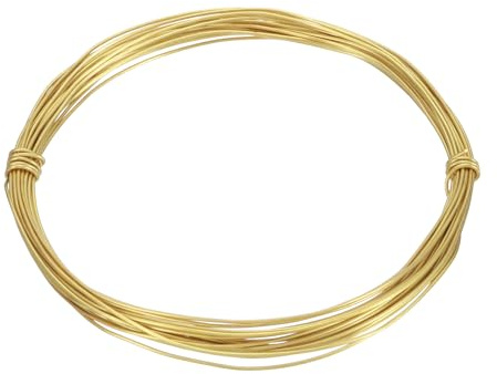 QUARKZMAN 6 Meter Lång H65 Mässing Hantverkskabel 0,8mm Diameter, 19 Gauge Metall Smycketråd Guld Mässingtråd för Halsband Armband Ring Smyckestillverkning Hantverk Dekoration