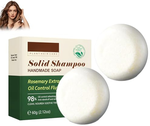 Hinapan 2 Jabón de Champú de Romero, Champú Sólido para Cabello Graso con Control de Sebo, Fortalece las Raíces y Reduce la Caspa, Para Cabello Voluminoso y Suave