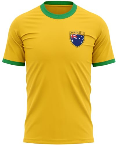 Australia Mens T Shirt - Retro Australian Badge Pocket Tee Football Fan Tshirt World Supporter