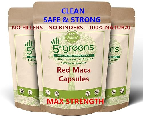 Red Maca Root 6000mg Capsules Gelatinized - (120 Capsule Pouch) 600mg 10:1 Extract