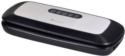 MasterPRO FOODIES COLLECTION - Envasadora al Vacío de 37 cm Color Negro - Potencia de 130w y 3 Litros por Minuto - Para Proteger todo Tipo de Alimentos - Pantalla LED - Peso Ligero