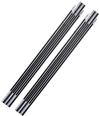 Camping Zeltstangen, 2er Set Teleskopstange Verstellbare Campingstangen Planenstangen Aufstellstange Reparatur Aluminium Tarp Pole Tarpstange Wandern Zubehör Zelt Sonnensegel Outdoor Support Schwarz