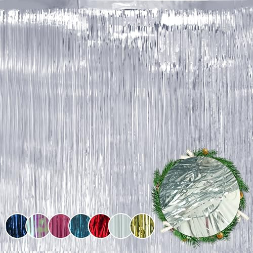 Fili di lametta argentata da 1,2 m, capelli d'angelo, decorazioni per albero di Natale, decorazione per la casa per qualsiasi festa