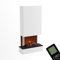 GLOW FIRE Wasserdampf Kamin HÖLDERLIN Hoch (Wandkamin) - Elektrokamin für die Wand mit realistischen LED 3D-Flammen, Knistereffekt & Fernbedienung, 80x158x40 cm, Opti-Myst 500 mit Holz-Deko, Weiß