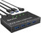 USB 3.0 Switch 4 PC, YOUTINGHDAV 4 in 4 out USB Switch 3.0, USB Switch 4 PC Box für Tastatur, Maus, Drucker, Scanner, PC, Keyboard and Mouse switch mit Wired Remote und 4 USB 3.0 Kabeln
